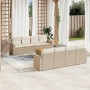 Set de sofás de jardín 9 pzas con cojines ratán sintético beige by , Garden sets - Ref: Foro24-3224042, Price: 583,73 €, Disc...