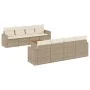 Set de sofás de jardín 9 pzas con cojines ratán sintético beige by , Garden sets - Ref: Foro24-3224042, Price: 619,22 €, Disc...