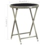 Mesa de centro ratán sintético y vidrio templado gris 60 cm de vidaXL, Mesas de jardín - Ref: Foro24-46204, Precio: 62,24 €, ...