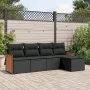 Set de muebles de jardín 5 pzas y cojines ratán sintético negro de , Conjuntos de jardín - Ref: Foro24-3259997, Precio: 324,5...