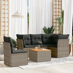 Set de muebles de jardín 6 pzas y cojines ratán sintético gris by , Garden sets - Ref: Foro24-3223645, Price: 346,70 €, Disco...
