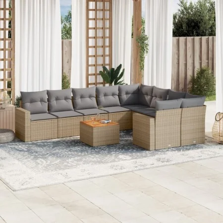 Gartensofa-Set mit 10-teiligen beigen Kissen aus synthetischem Rattan. von , Modulare Sofas für den Außenbereich - Ref: Foro2...