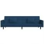 Sofá cama de 2 plazas con dos almohadas terciopelo azul by , Sofas - Ref: Foro24-375815, Price: 275,48 €, Discount: %