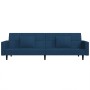 Sofá cama de 2 plazas con dos almohadas terciopelo azul de , Sofás - Ref: Foro24-375815, Precio: 280,32 €, Descuento: %