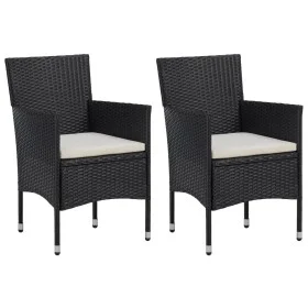 Sillas de jardín 2 unidades ratán sintético negro by vidaXL, Garden chairs - Ref: Foro24-46179, Price: 131,07 €, Discount: %