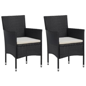 Sillas de jardín 2 unidades ratán sintético negro by vidaXL, Garden chairs - Ref: Foro24-46179, Price: 124,23 €, Discount: %