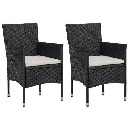 Sillas de jardín 2 unidades ratán sintético negro de vidaXL, Sillas de jardín - Ref: Foro24-46179, Precio: 131,07 €, Descuent...