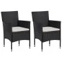 Sillas de jardín 2 unidades ratán sintético negro de vidaXL, Sillas de jardín - Ref: Foro24-46179, Precio: 131,07 €, Descuent...