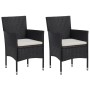 Sillas de jardín 2 unidades ratán sintético negro by vidaXL, Garden chairs - Ref: Foro24-46179, Price: 124,23 €, Discount: %