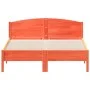 Estructura cama con cabecero madera pino marrón cera 160x200 cm de , Camas y somieres - Ref: Foro24-3216196, Precio: 210,43 €...