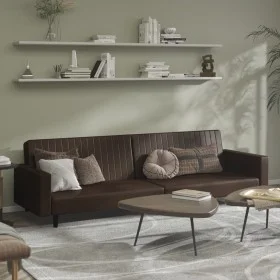 Sofá cama de 2 plazas cuero sintético marrón by , Sofas - Ref: Foro24-375952, Price: 255,08 €, Discount: %
