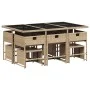 Set comedor de jardín 11 pzas con cojines ratán sintético beige de , Conjuntos de jardín - Ref: Foro24-3211332, Precio: 531,4...