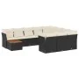 Set de sofás de jardín 11 pzas y cojines ratán sintético negro by , Garden sets - Ref: Foro24-3223844, Price: 637,07 €, Disco...
