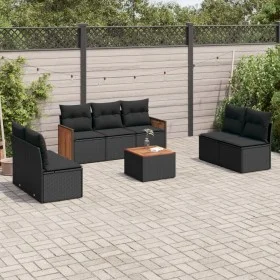 Set de sofás de jardín 8 piezas y cojines ratán sintético negro de , Conjuntos de jardín - Ref: Foro24-3259962, Precio: 458,2...