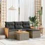 Gartensofa-Set mit 5-teiligen Kissen aus grauem synthetischem Rattan von , Gartensets - Ref: Foro24-3259995, Preis: 309,53 €,...