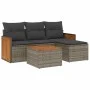 Gartensofa-Set mit 5-teiligen Kissen aus grauem synthetischem Rattan von , Gartensets - Ref: Foro24-3259995, Preis: 309,53 €,...