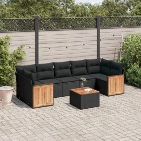 Set de sofás de jardín 8 piezas y cojines ratán sintético negro by , Garden sets - Ref: Foro24-3259892, Price: 499,62 €, Disc...