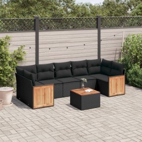 Set de sofás de jardín 8 piezas y cojines ratán sintético negro by , Garden sets - Ref: Foro24-3259892, Price: 497,35 €, Disc...