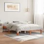 Solid pine wood bed frame in brown wax finish 135x190 cm by , Beds and slatted bases - Ref: Foro24-844166, Price: 103,71 €, D...