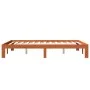 Solid pine wood bed frame in brown wax finish 135x190 cm by , Beds and slatted bases - Ref: Foro24-844166, Price: 103,71 €, D...