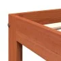Solid pine wood bed frame in brown wax finish 135x190 cm by , Beds and slatted bases - Ref: Foro24-844166, Price: 103,71 €, D...