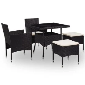 Garden furniture 5 pieces synthetic rattan and black glass by vidaXL, Garden sets - Ref: Foro24-46175, Price: 229,21 €, Disco...