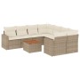 Gartensofa-Set, 9-teilig, mit Kissen, aus synthetischem Rattan in Beige. von , Gartensets - Ref: Foro24-3224049, Preis: 577,6...