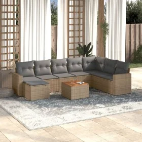 Set de sofás de jardín 9 pzas con cojines ratán sintético beige by , Modular outdoor sofas - Ref: Foro24-3224260, Price: 534,...