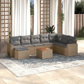 Set de sofás de jardín 9 pzas con cojines ratán sintético beige by , Modular outdoor sofas - Ref: Foro24-3224260, Price: 507,...