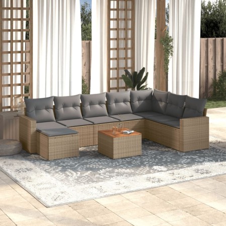 Set de sofás de jardín 9 pzas con cojines ratán sintético beige by , Modular outdoor sofas - Ref: Foro24-3224260, Price: 507,...