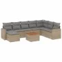 Gartensofa-Set, 9-teilig, mit Kissen, aus synthetischem Rattan in Beige. von , Modulare Sofas für den Außenbereich - Ref: For...