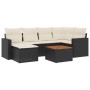 Garten-Essgruppe 7-teilig mit schwarzen Polstern aus synthetischem Rattan von , Modulare Sofas für den Außenbereich - Ref: Fo...