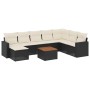 8-teiliges Gartensofa-Set und Kissen aus schwarzem Kunststoff-Rattan. von , Modulare Sofas für den Außenbereich - Ref: Foro24...