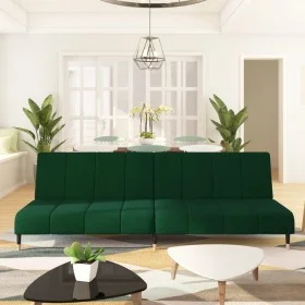 Sofá cama de 2 plazas terciopelo verde oscuro de , Sofás - Ref: Foro24-375876, Precio: 263,61 €, Descuento: %