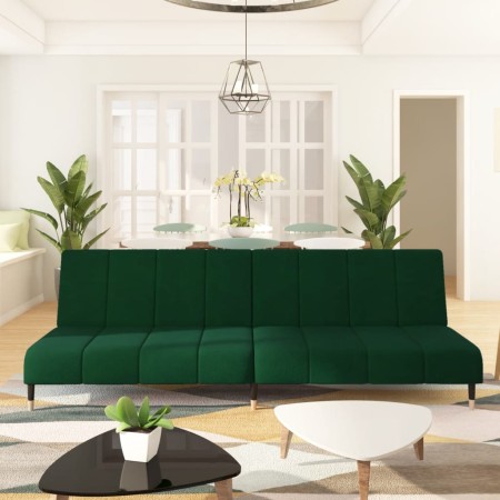 Zweiplätziges Schlafsofa aus dunkelgrünem Samtstoff von , Sofas - Ref: Foro24-375876, Preis: 258,07 €, Rabatt: %