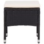 Muebles de jardín 5 piezas ratán sintético y vidrio negro de vidaXL, Conjuntos de jardín - Ref: Foro24-46175, Precio: 231,19 €