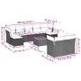 Gartensofa-Set, 10-teilig, mit schwarzen Kissen und synthetischem Rattan. von , Gartensets - Ref: Foro24-3223871, Preis: 610,...