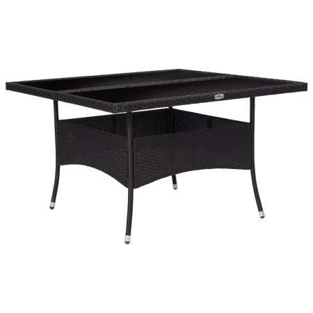 Synthetic rattan and black glass garden dining table by vidaXL, Garden tables - Ref: Foro24-46189, Price: 175,10 €, Discount: %
