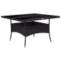 Synthetic rattan and black glass garden dining table by vidaXL, Garden tables - Ref: Foro24-46189, Price: 150,91 €, Discount: %