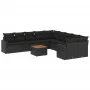 Gartensofagarnitur 11-teilig mit schwarzen Kissen aus synthetischem Rattan von , Modulare Sofas für den Außenbereich - Ref: F...