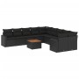 Set de sofás de jardín 11 pzas y cojines ratán sintético negro by , Modular outdoor sofas - Ref: Foro24-3224312, Price: 678,8...