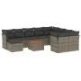 Set de sofás de jardín 11 pzas y cojines ratán sintético gris by , Garden sets - Ref: Foro24-3223974, Price: 614,16 €, Discou...