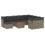 Set de sofás de jardín 11 pzas y cojines ratán sintético gris by , Garden sets - Ref: Foro24-3223974, Price: 608,70 €, Discou...