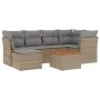 Set sofás de jardín 7 piezas y cojines ratán sintético beige de , Conjuntos de jardín - Ref: Foro24-3223749, Precio: 402,22 €...
