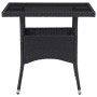 Muebles de jardín 5 piezas ratán sintético y vidrio negro de vidaXL, Conjuntos de jardín - Ref: Foro24-46175, Precio: 231,19 €