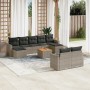 Gartensofa-Set, 10-teilig, mit grauen Polstern aus synthetischem Rattan von , Modulare Sofas für den Außenbereich - Ref: Foro...