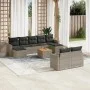 Set de sofás de jardín 10 pzas con cojines ratán sintético gris by , Modular outdoor sofas - Ref: Foro24-3224338, Price: 555,...