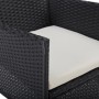 Muebles de jardín 5 piezas ratán sintético y vidrio negro de vidaXL, Conjuntos de jardín - Ref: Foro24-46175, Precio: 231,19 €
