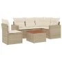Gartensofa-Set mit 6-teiligen Kissen aus synthetischem Rattan in Beige. von , Gartensets - Ref: Foro24-3224126, Preis: 423,02...