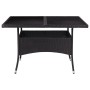 Mesa de comedor de jardín ratán sintético y vidrio negro de vidaXL, Mesas de jardín - Ref: Foro24-46189, Precio: 150,91 €, De...